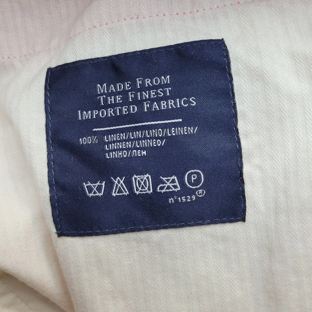 Polo Ralph Lauren Linen Pants Mens 40x32 Coral Pink Good Classic Fit Herringbone